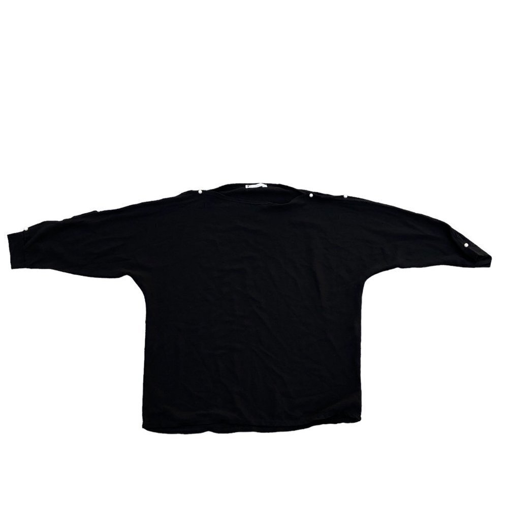 ANABELLE Paris Blouse Top Shirt Women's MEDIUM Black Open Sleeve Long Sleeve‌‌
